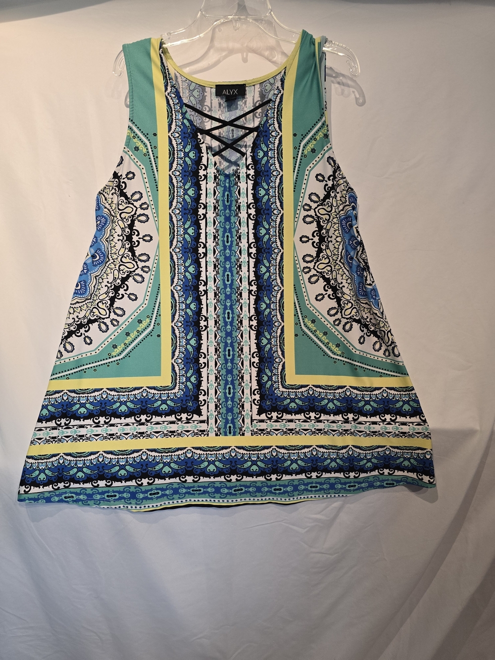 ALYX Blue, Green & Yellow Patterned Sleeveless Tank Top
